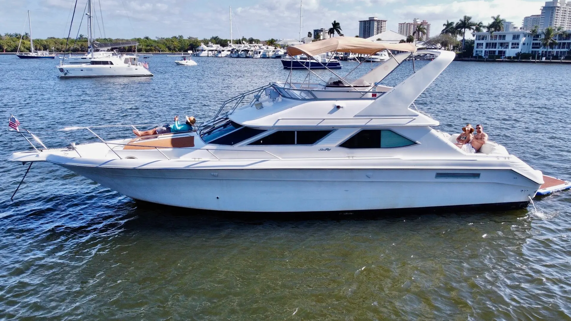 48ft Sea Ray Flybridge Miami yacht rental 2